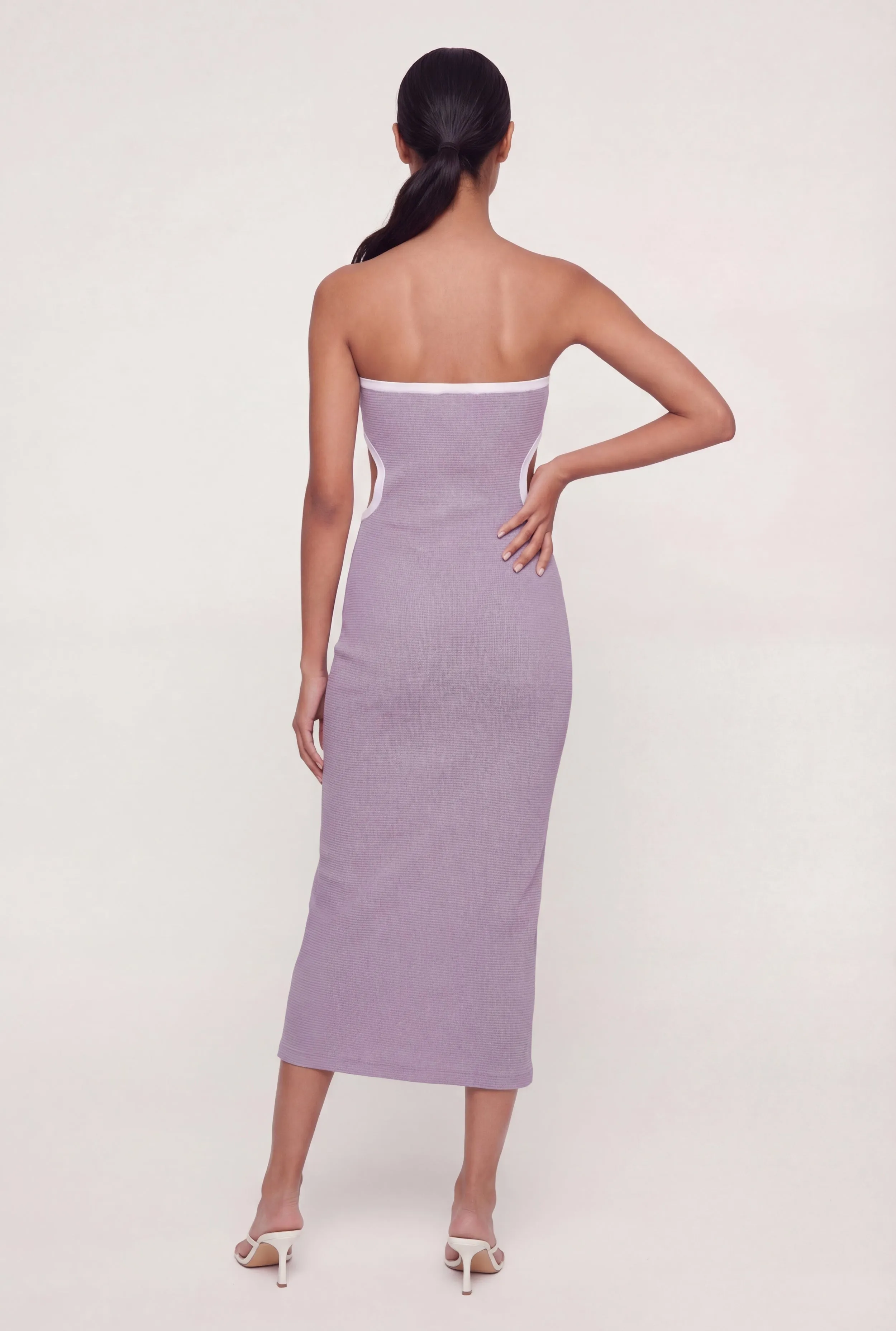 Contrast Trim Cutout Side Tube Midi Dress sold by Rainbow product image thumbnail 3