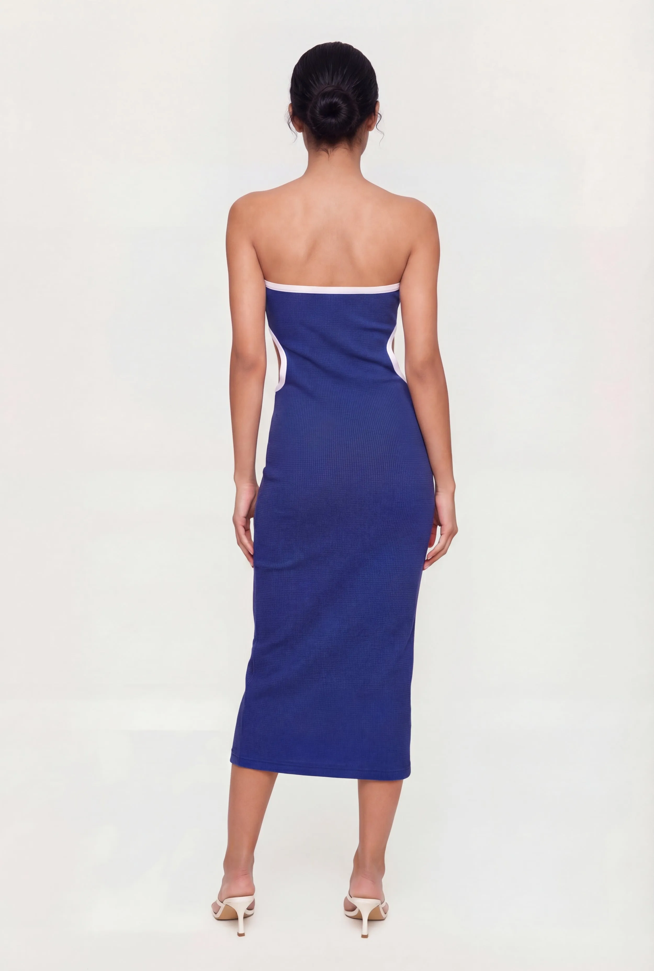 Contrast Trim Cutout Side Tube Midi Dress sold by Rainbow product image thumbnail 3