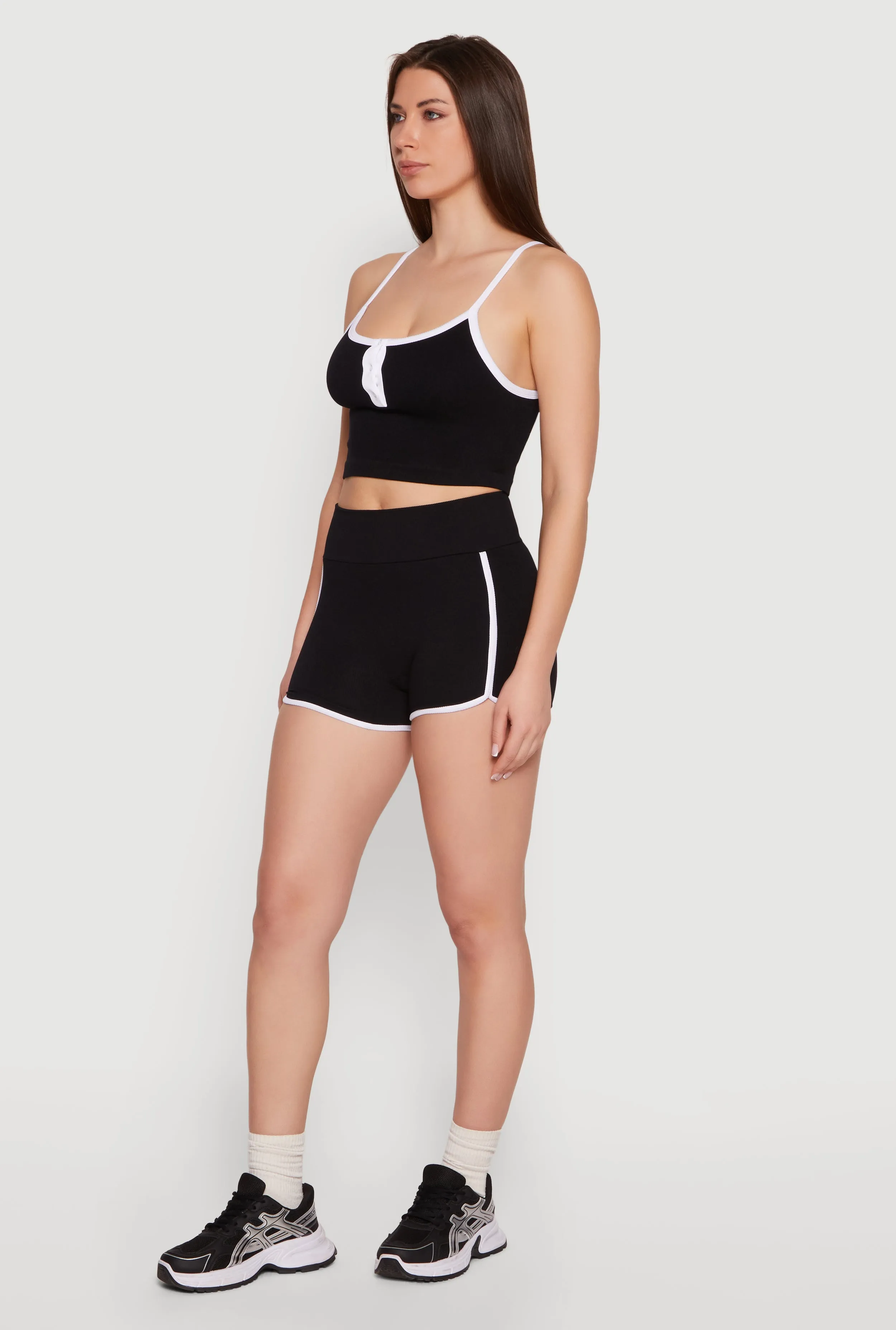 Contrast Piping Ribbed Dolphin Shorts sold by Rainbow product image thumbnail 2