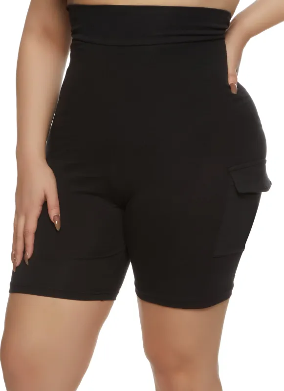 Plus Size Ultra High Waisted Biker Shorts made by Rainbow