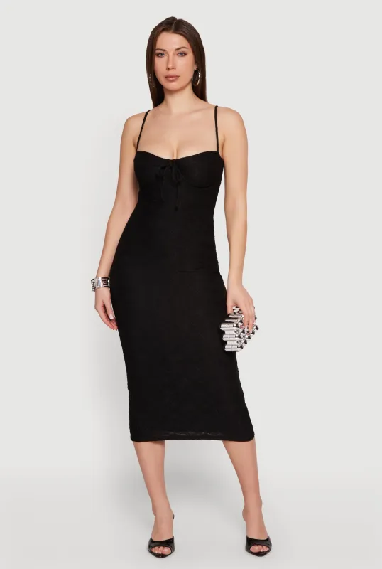 Sleeveless Tie Front Sweetheart Bustier Dress made by iris