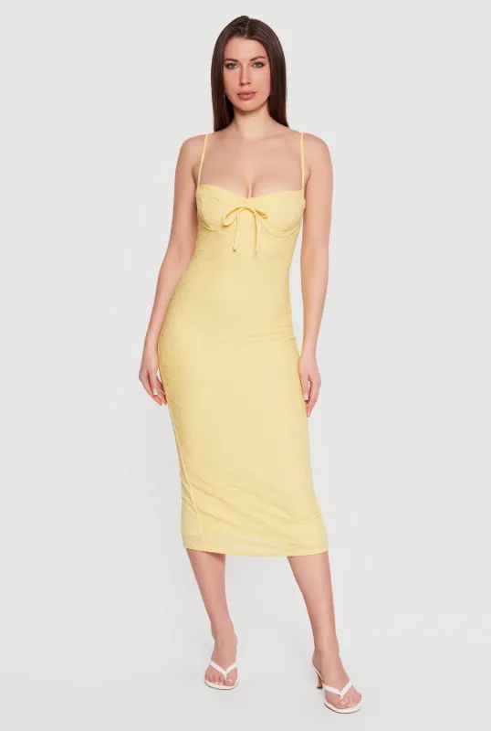 Sleeveless Tie Front Sweetheart Bustier Dress made by iris