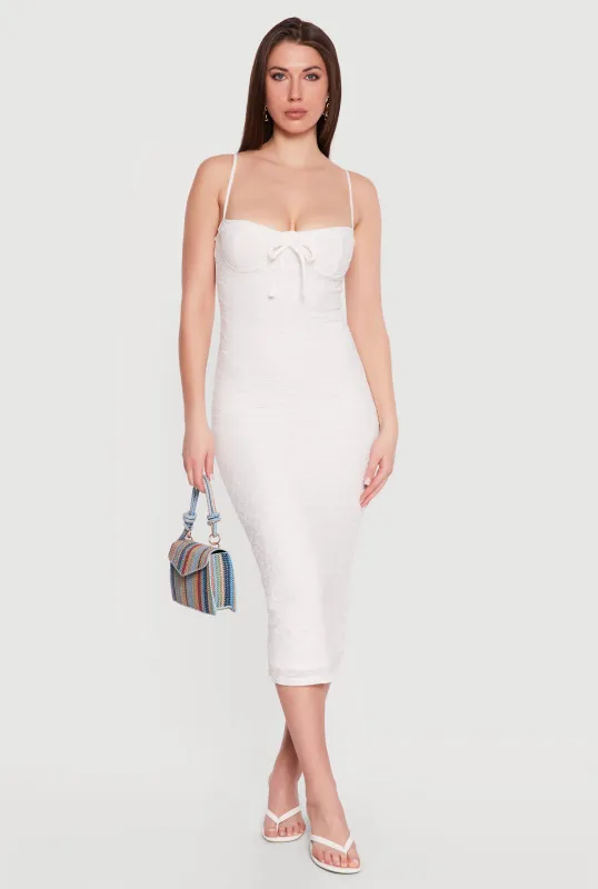 Sleeveless Tie Front Sweetheart Bustier Dress made by iris