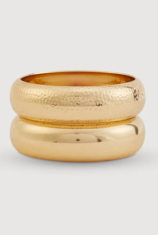 Chunky Metallic Bangles Set of 2 made by Rainbow