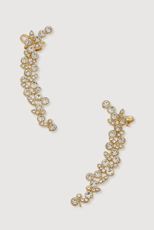 Rhinestone Climber Earrings made by Rainbow