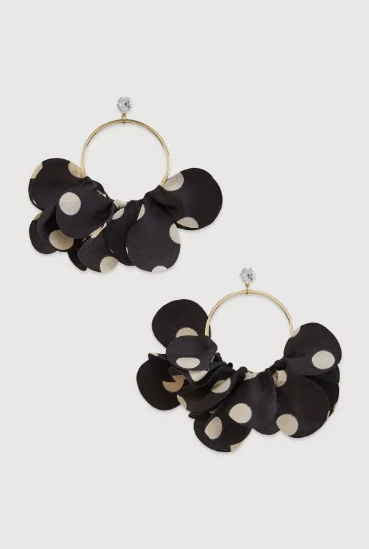 Fabric Floral Petal Hoop Earrings made by Rainbow
