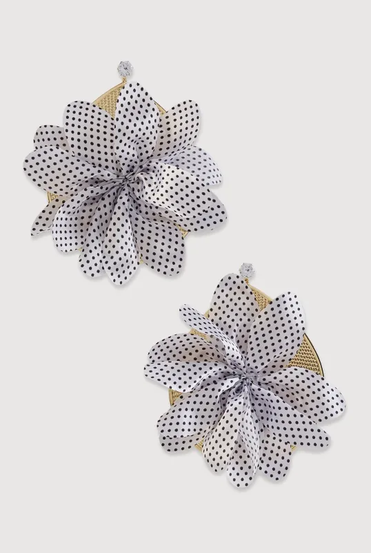 Cubic Zirconia Patterned Flower Drop Earrings made by Rainbow