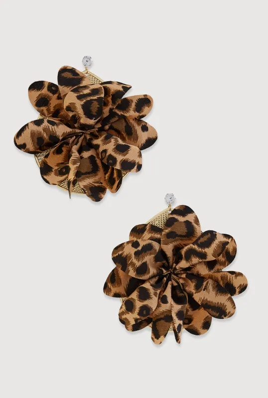 Cubic Zirconia Patterned Flower Drop Earrings made by Rainbow
