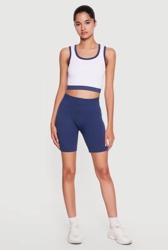 Seamless Ribbed Bike Shorts made by Rainbow