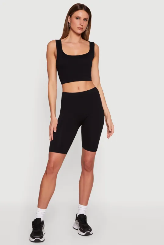 Seamless Rib Knit Bike Shorts made by Rainbow