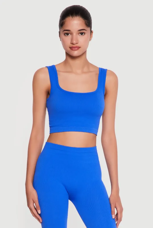 Seamless Rib Knit Cropped Tank Top made by Rainbow