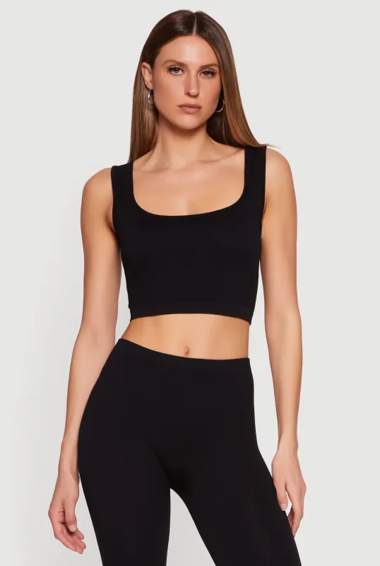 Seamless Rib Knit Cropped Tank Top made by Rainbow