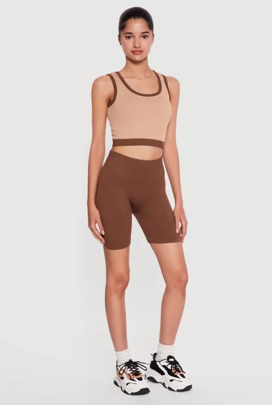 Seamless Ribbed Bike Shorts made by Rainbow