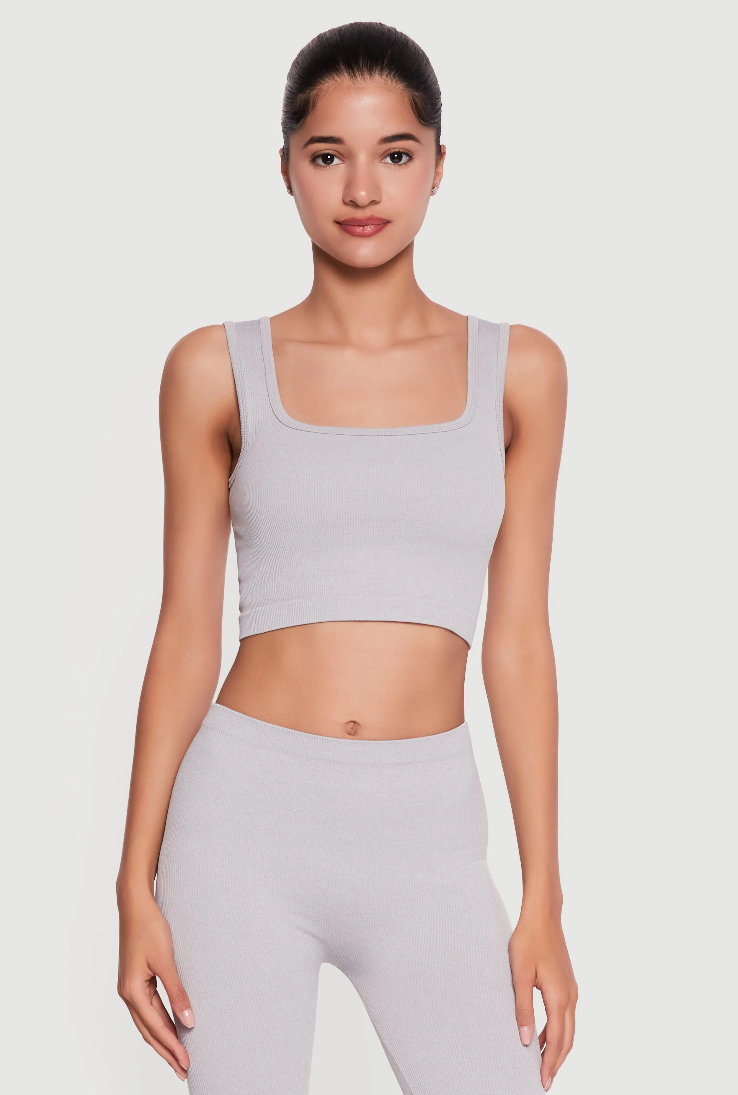 Seamless Rib Knit Cropped Tank Top sold by Rainbow