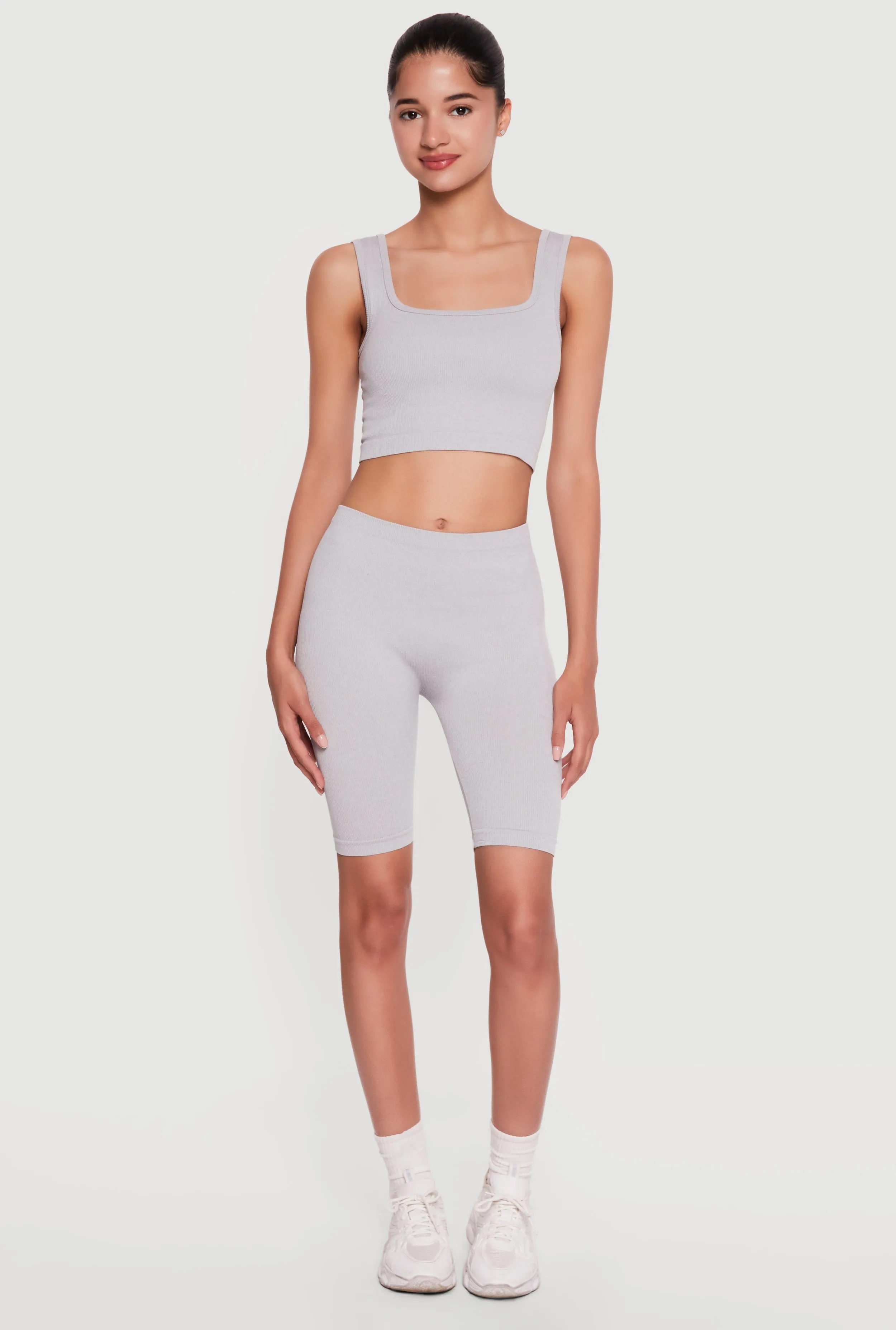 Seamless Rib Knit Cropped Tank Top sold by Rainbow product image thumbnail 2