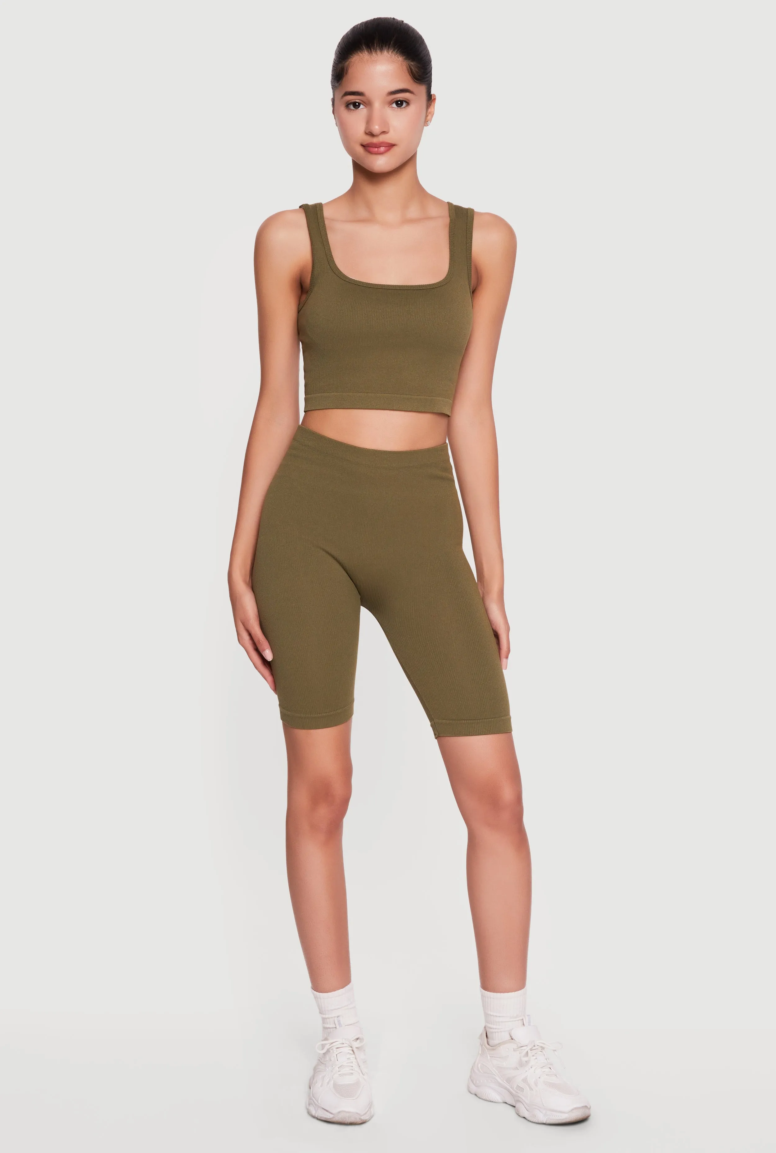 Seamless Rib Knit Cropped Tank Top sold by Rainbow product image thumbnail 2