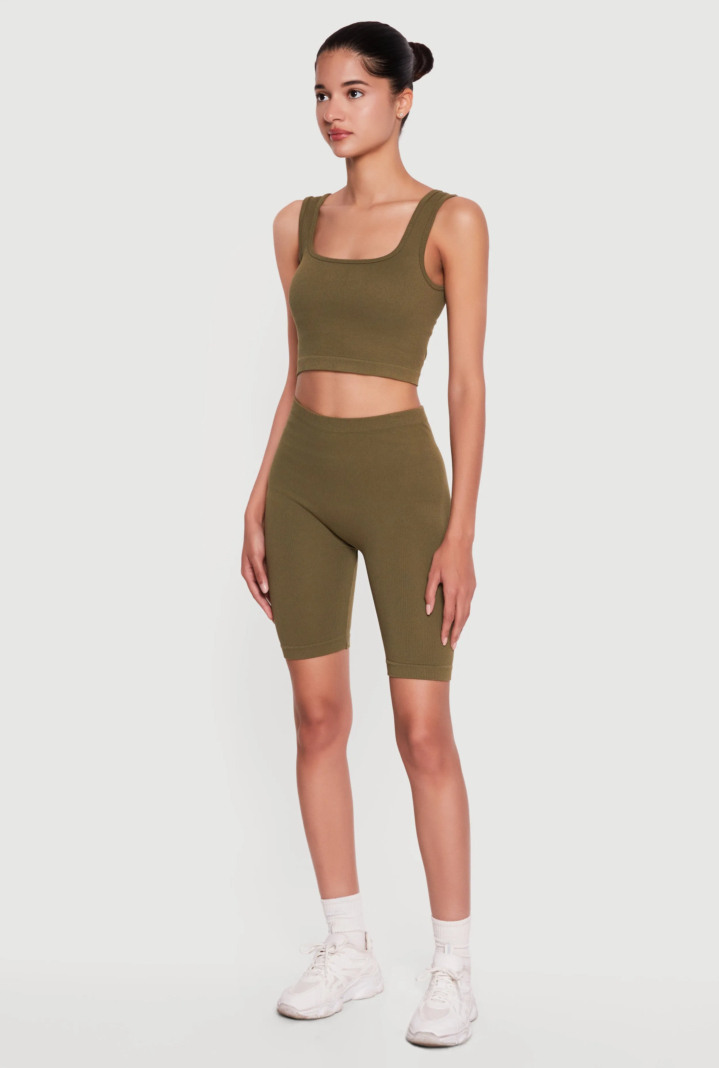 Seamless Rib Knit Cropped Tank Top sold by Rainbow product image thumbnail 3