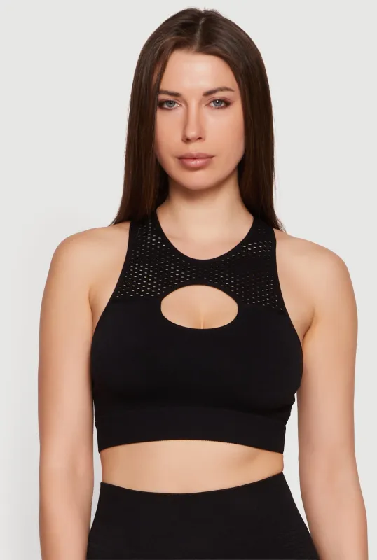 Seamless Cropped Keyhole Racerback Tank Top made by Rainbow