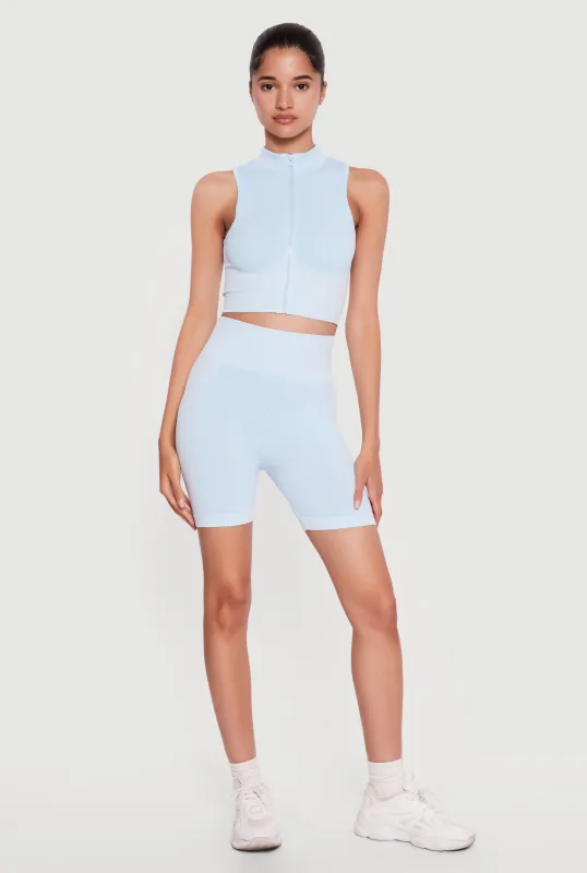 Stripe Detail Seamless High Waisted Bike Shorts made by Rainbow