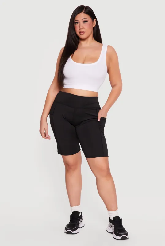 Plus Size Side Pocket Bike Shorts made by Rainbow