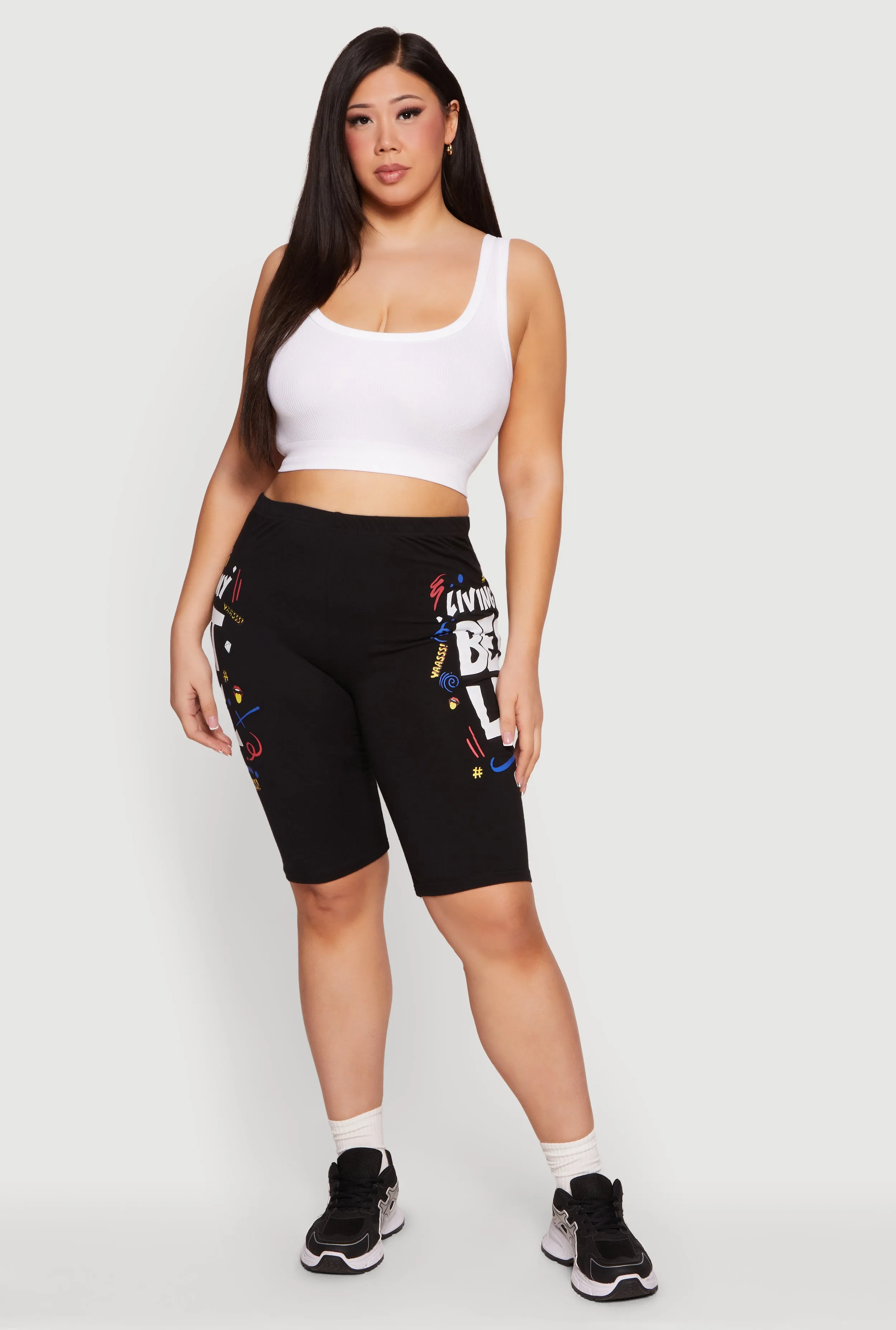 Plus Size Living My Best Life Bike Shorts sold by Rainbow