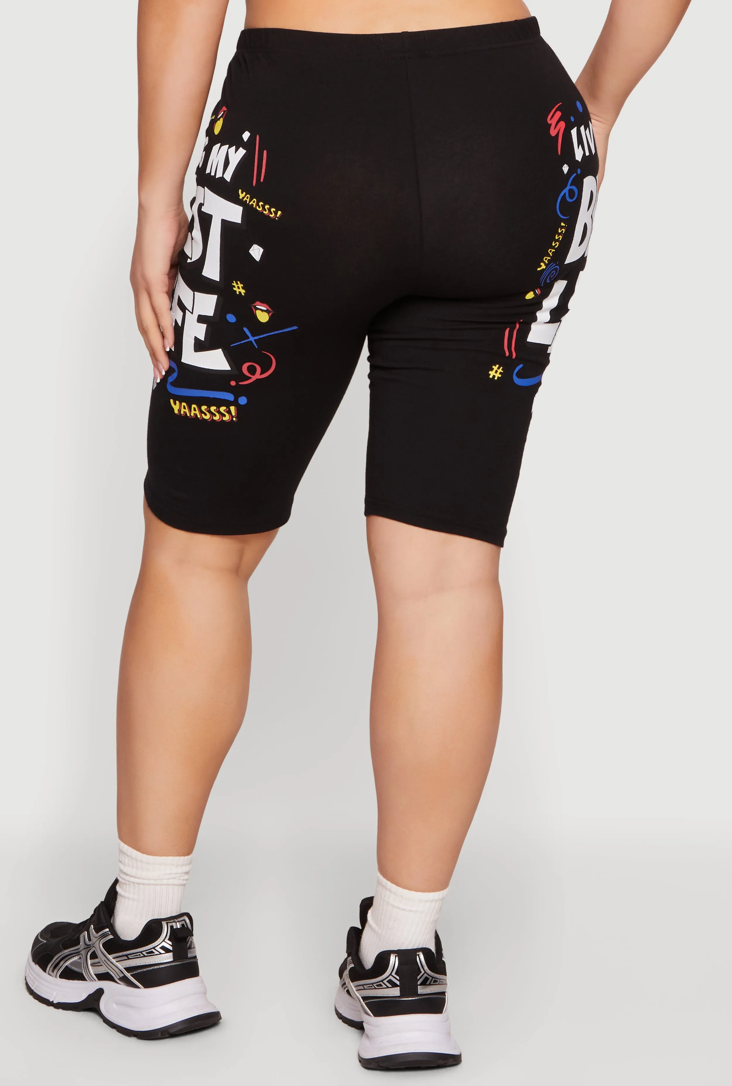 Plus Size Living My Best Life Bike Shorts sold by Rainbow product image thumbnail 5