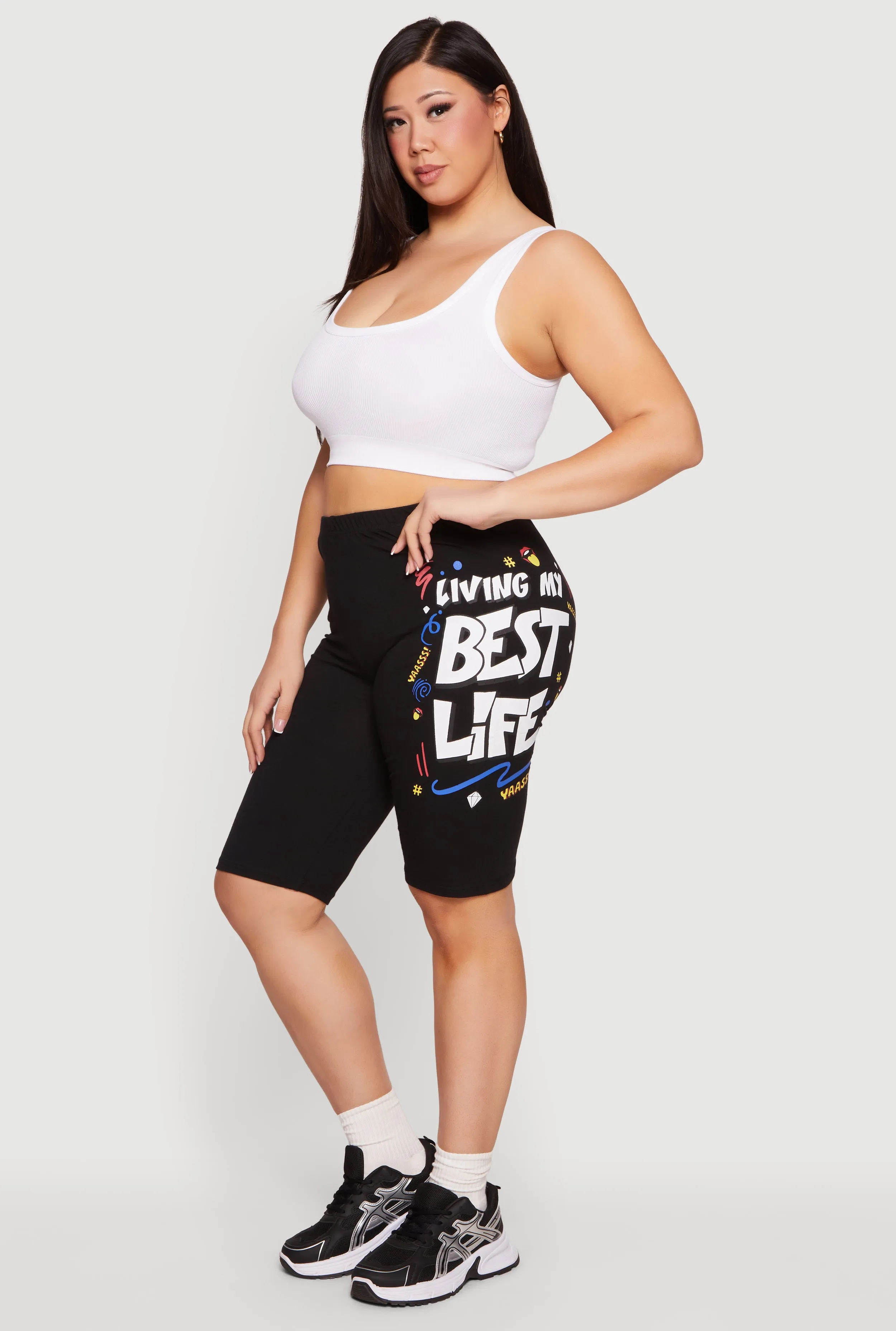 Plus Size Living My Best Life Bike Shorts sold by Rainbow product image thumbnail 2