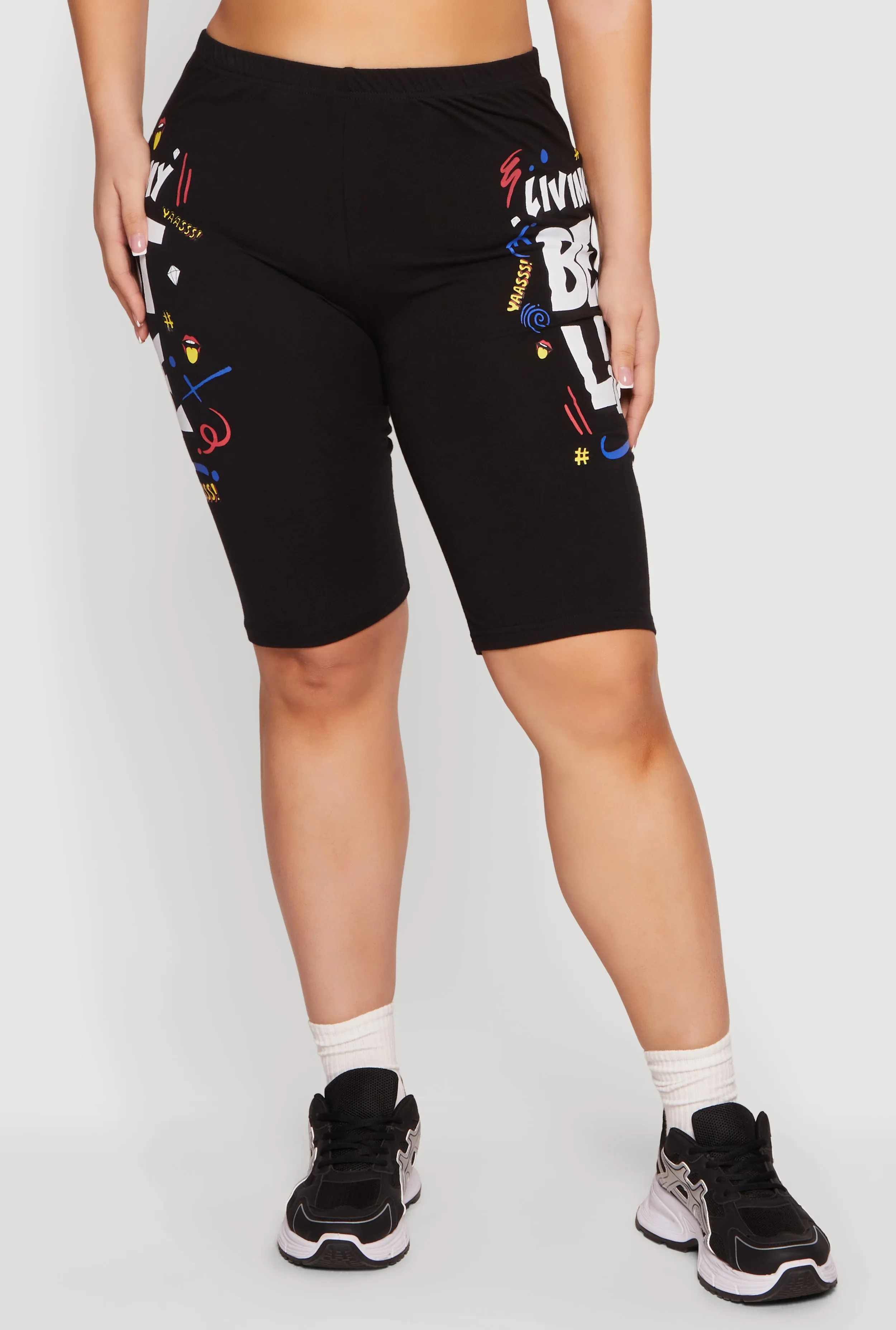 Plus Size Living My Best Life Bike Shorts sold by Rainbow product image thumbnail 3