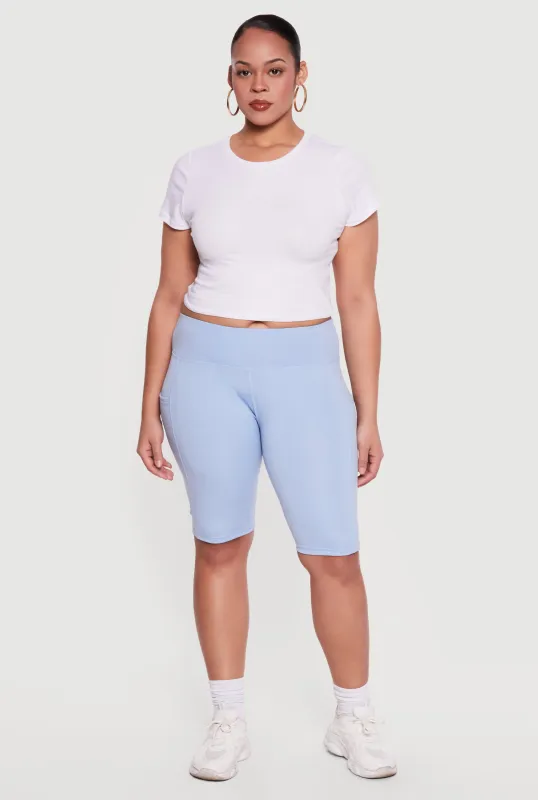 Plus Size Side Pocket Bike Shorts made by Rainbow