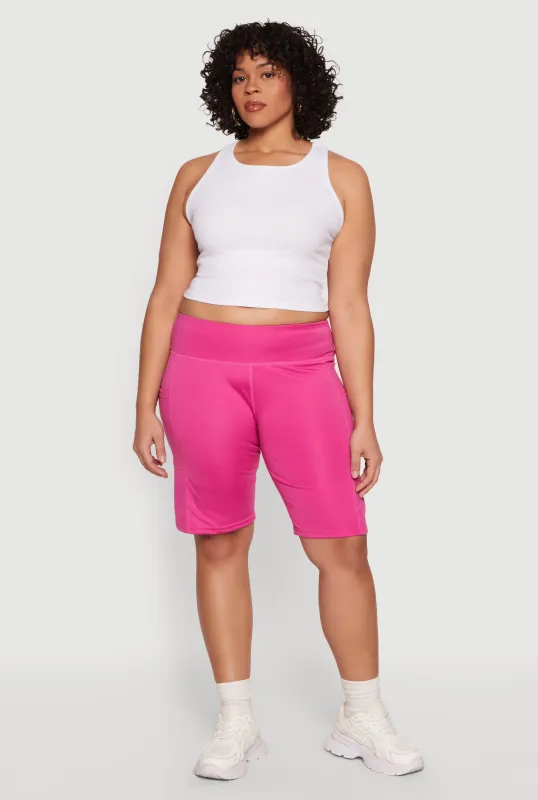 Plus Size Side Pocket Bike Shorts made by Rainbow