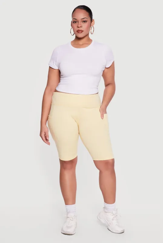 Plus Size Side Pocket Bike Shorts made by Rainbow