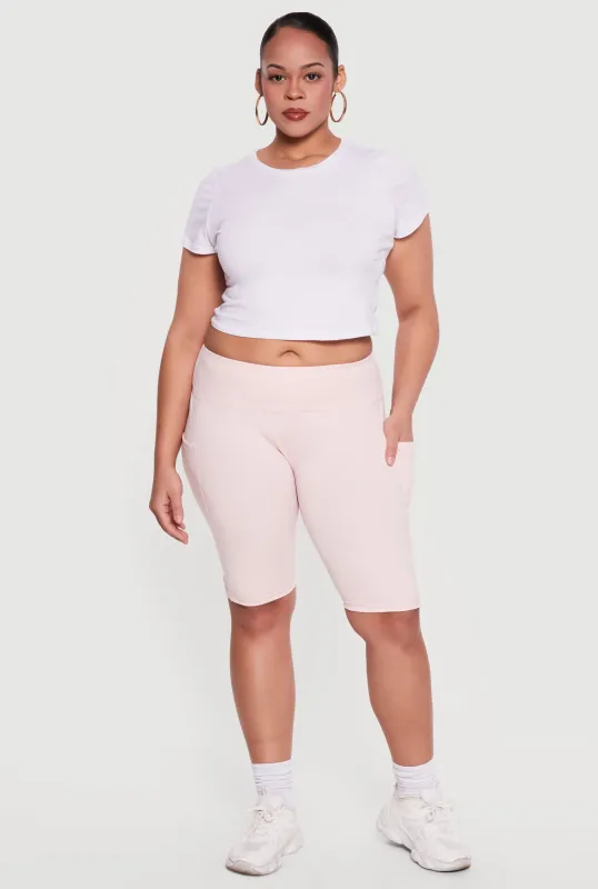 Plus Size Side Pocket Bike Shorts made by Rainbow