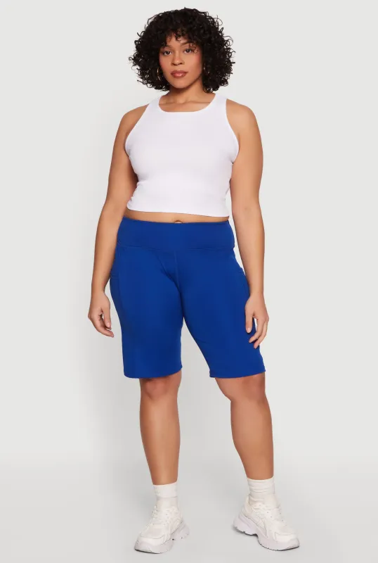 Plus Size Side Pocket Bike Shorts made by Rainbow