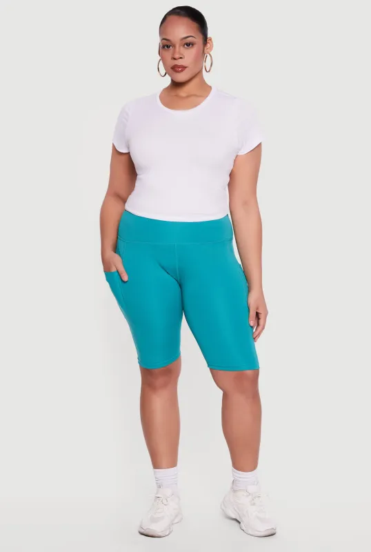 Plus Size Side Pocket Bike Shorts made by Rainbow