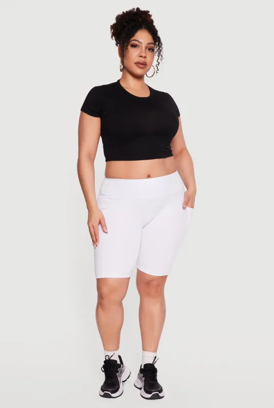 Plus Size Side Pocket Bike Shorts made by Rainbow