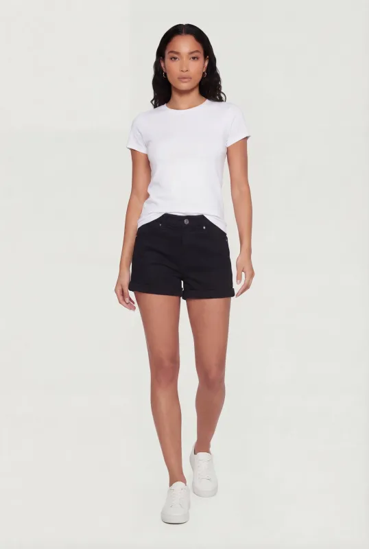 WAX Fixed Cuff Denim Shorts made by Rainbow