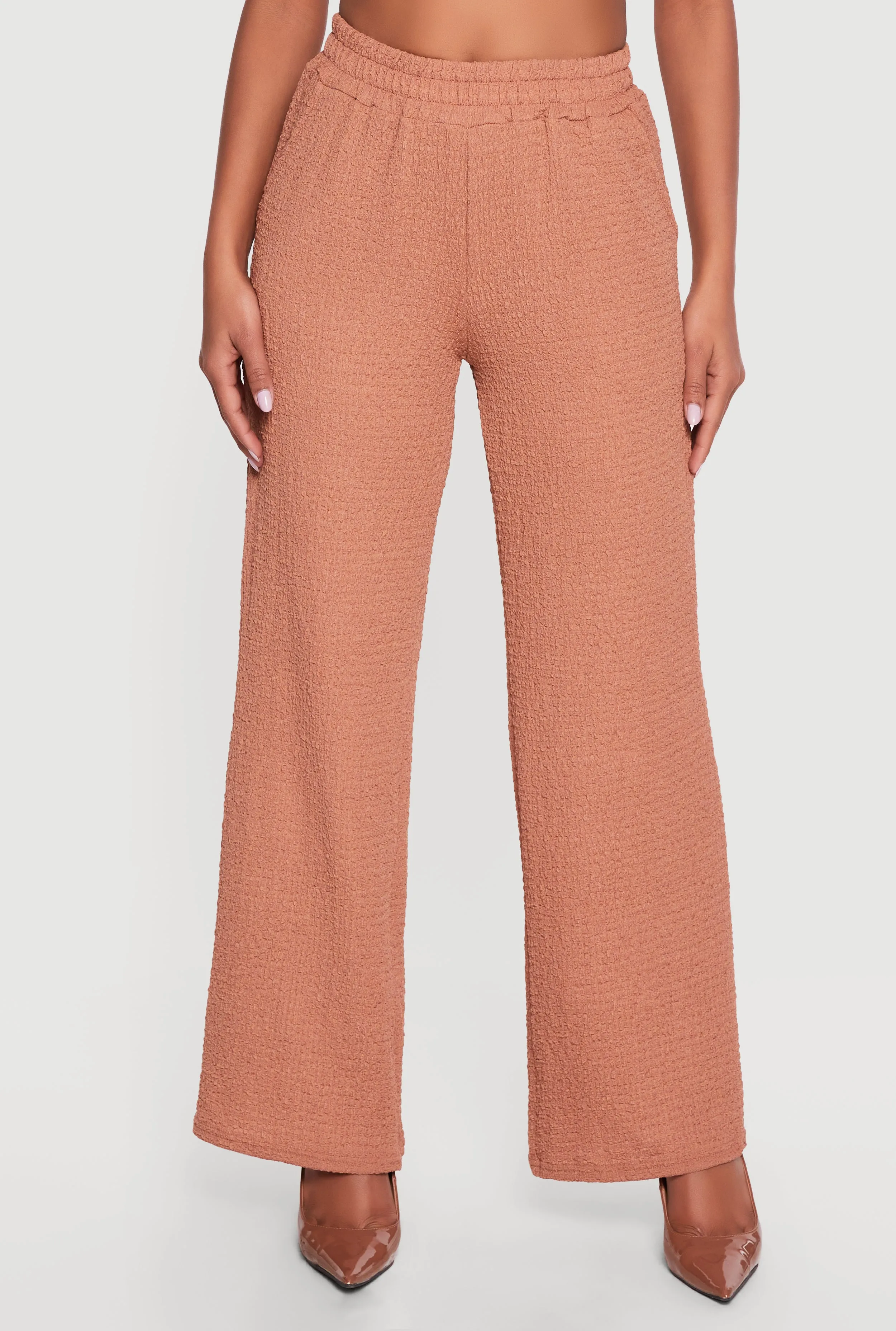 Textured Knit Wide Leg Pull On Pants sold by Rainbow product image thumbnail 3