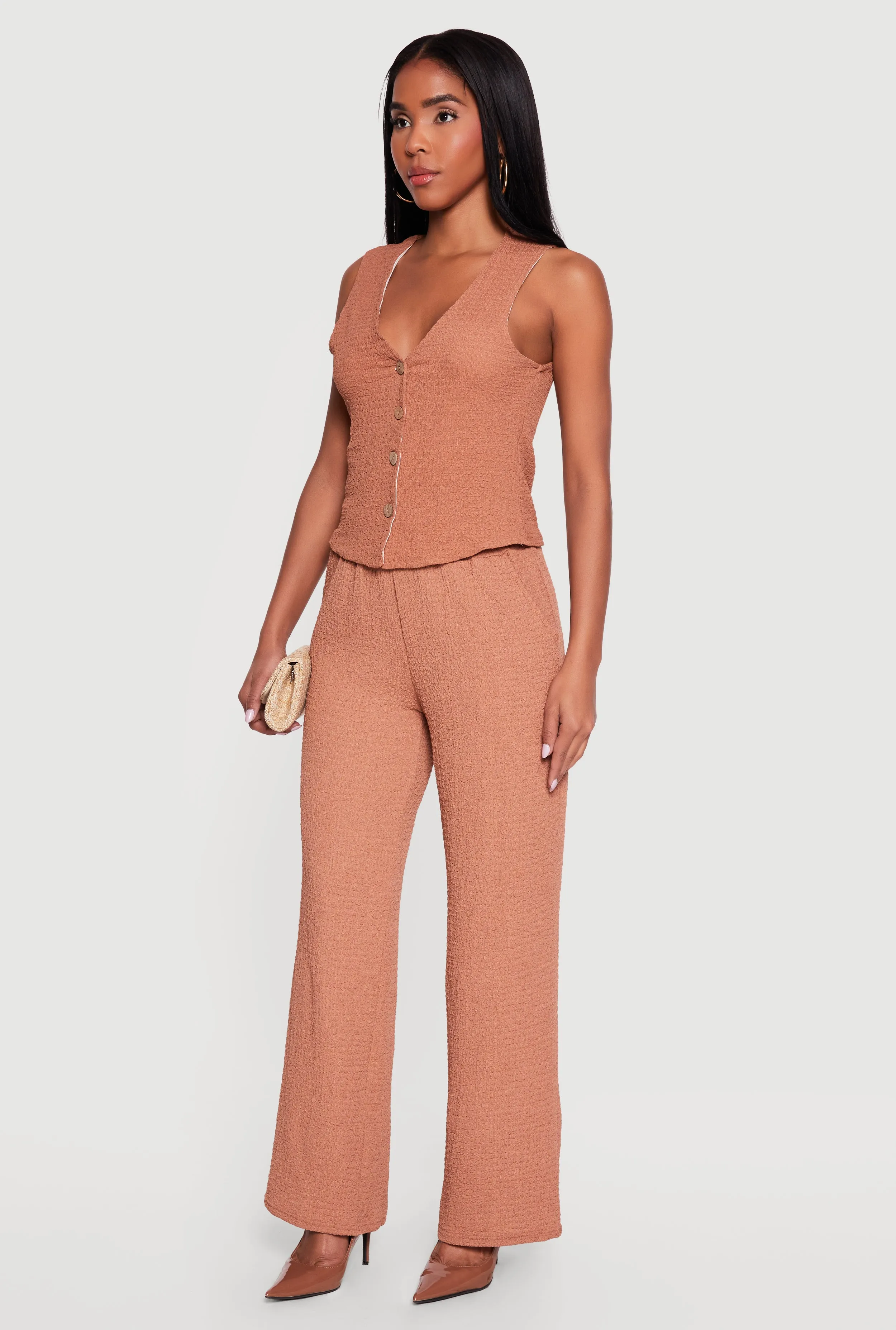 Textured Knit Wide Leg Pull On Pants sold by Rainbow product image thumbnail 2