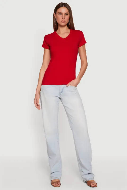 Short Sleeve V-Neck T-Shirt made by Rainbow