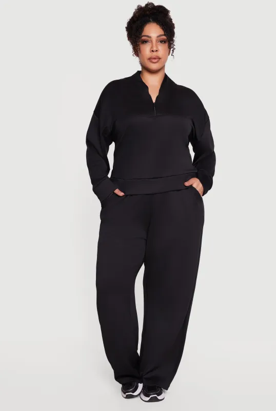 Plus Size Wide Leg Active Pants made by Rainbow