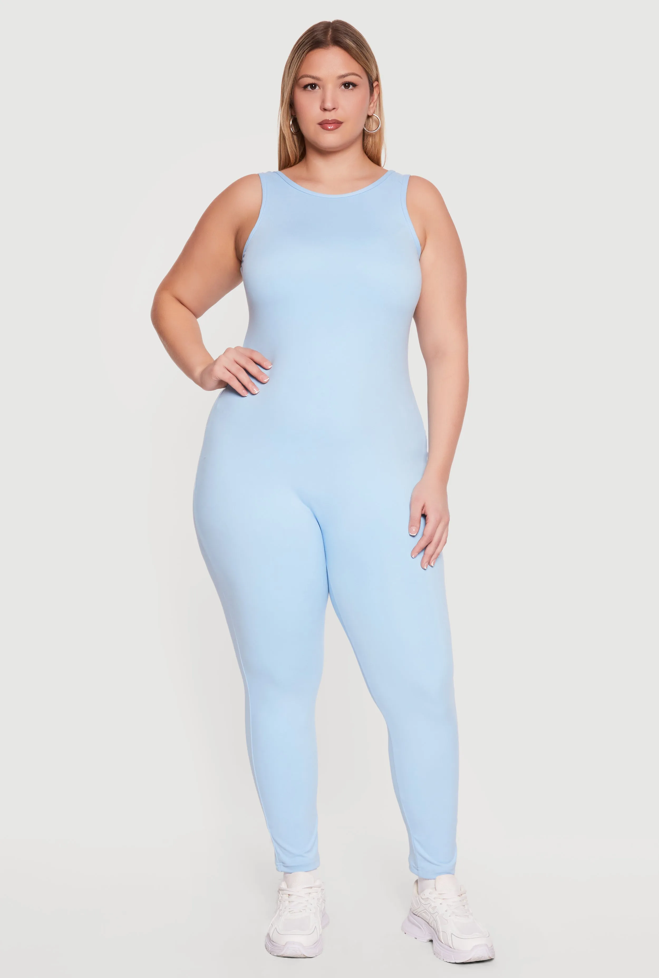 Plus Size Crew Neck Sleeveless Jumpsuit sold by Rainbow product image thumbnail 3