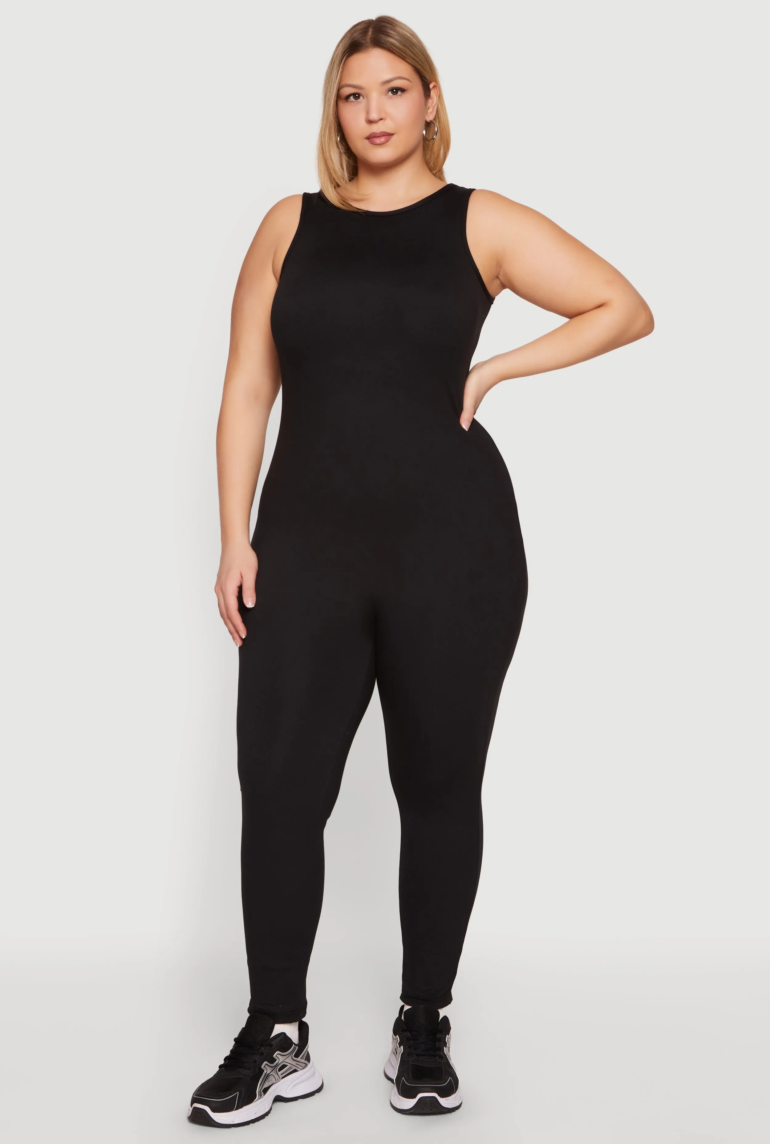 Plus Size Crew Neck Sleeveless Jumpsuit sold by Rainbow product image thumbnail 2