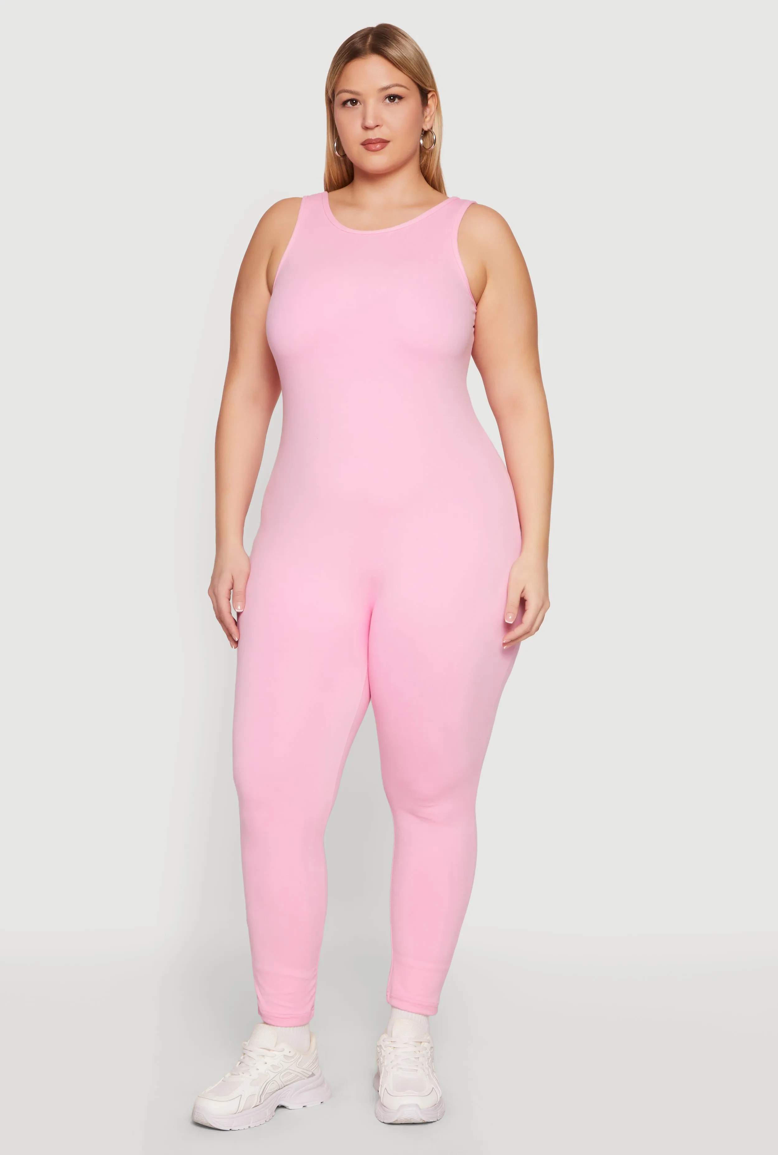 Plus Size Crew Neck Sleeveless Jumpsuit sold by Rainbow product image thumbnail 4