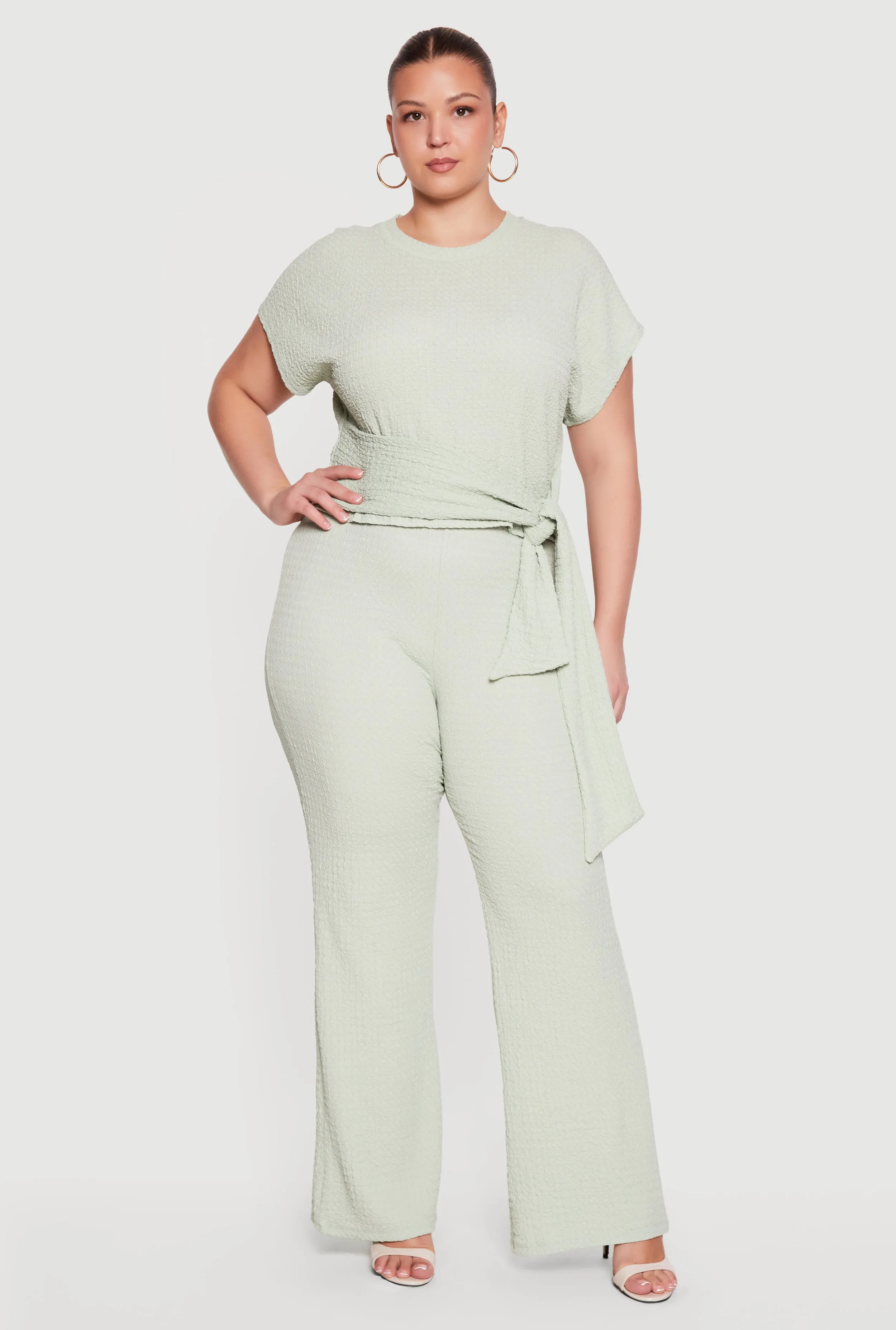 Plus Size Textured Knit Wide Leg Dress Pants sold by Rainbow product image thumbnail 3