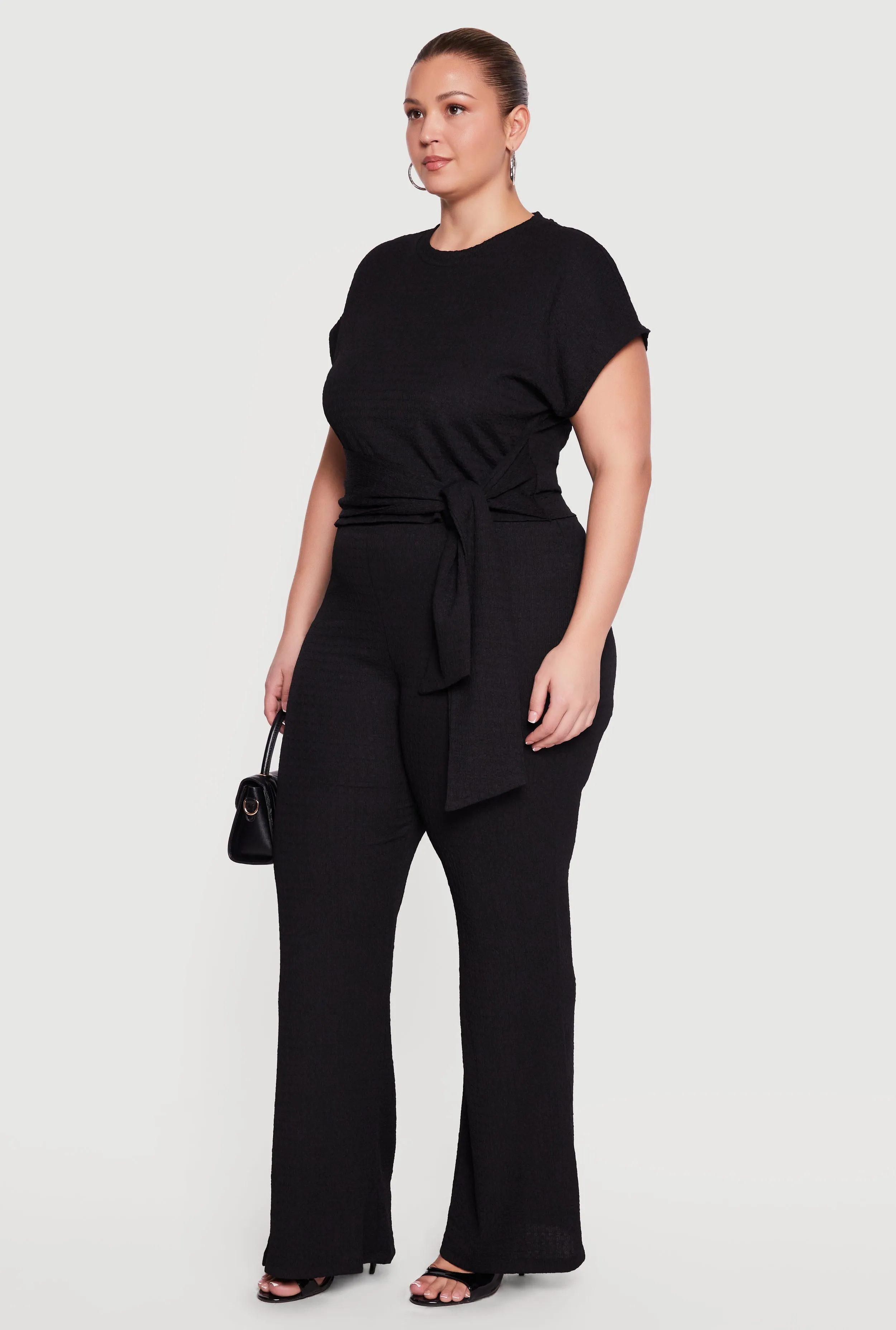 Plus Size Textured Knit Wide Leg Dress Pants sold by Rainbow product image thumbnail 2