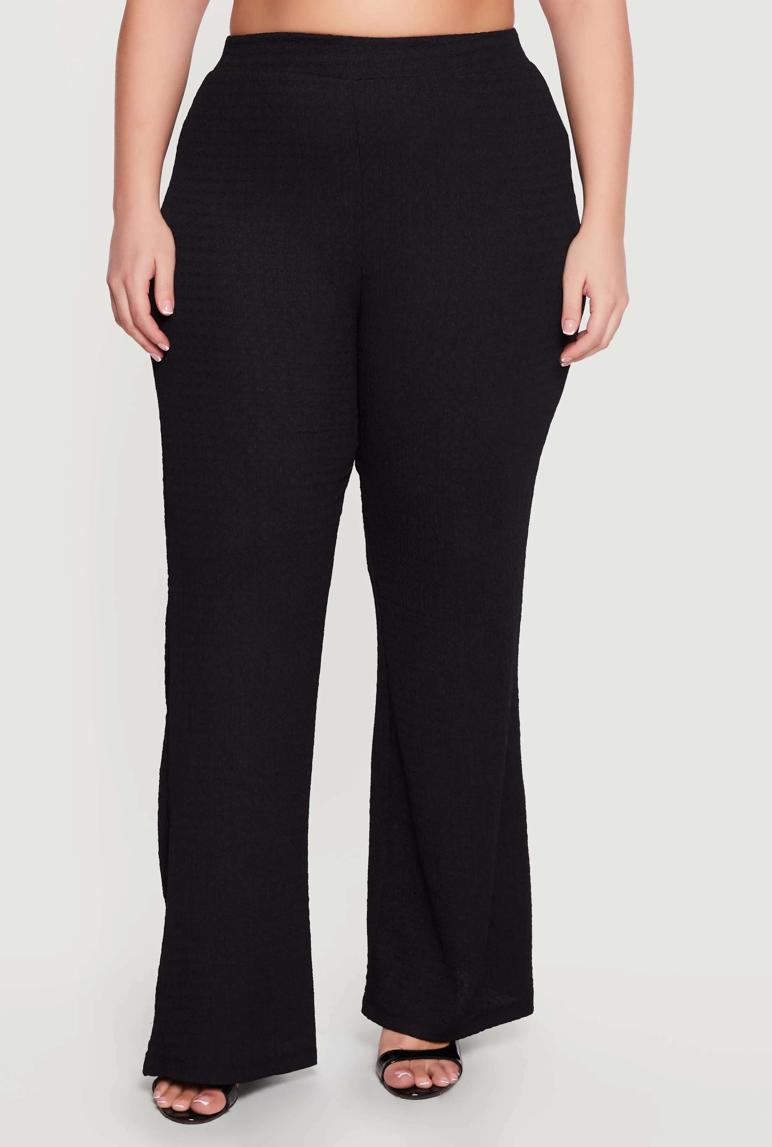 Plus Size Textured Knit Wide Leg Dress Pants sold by Rainbow product image thumbnail 3