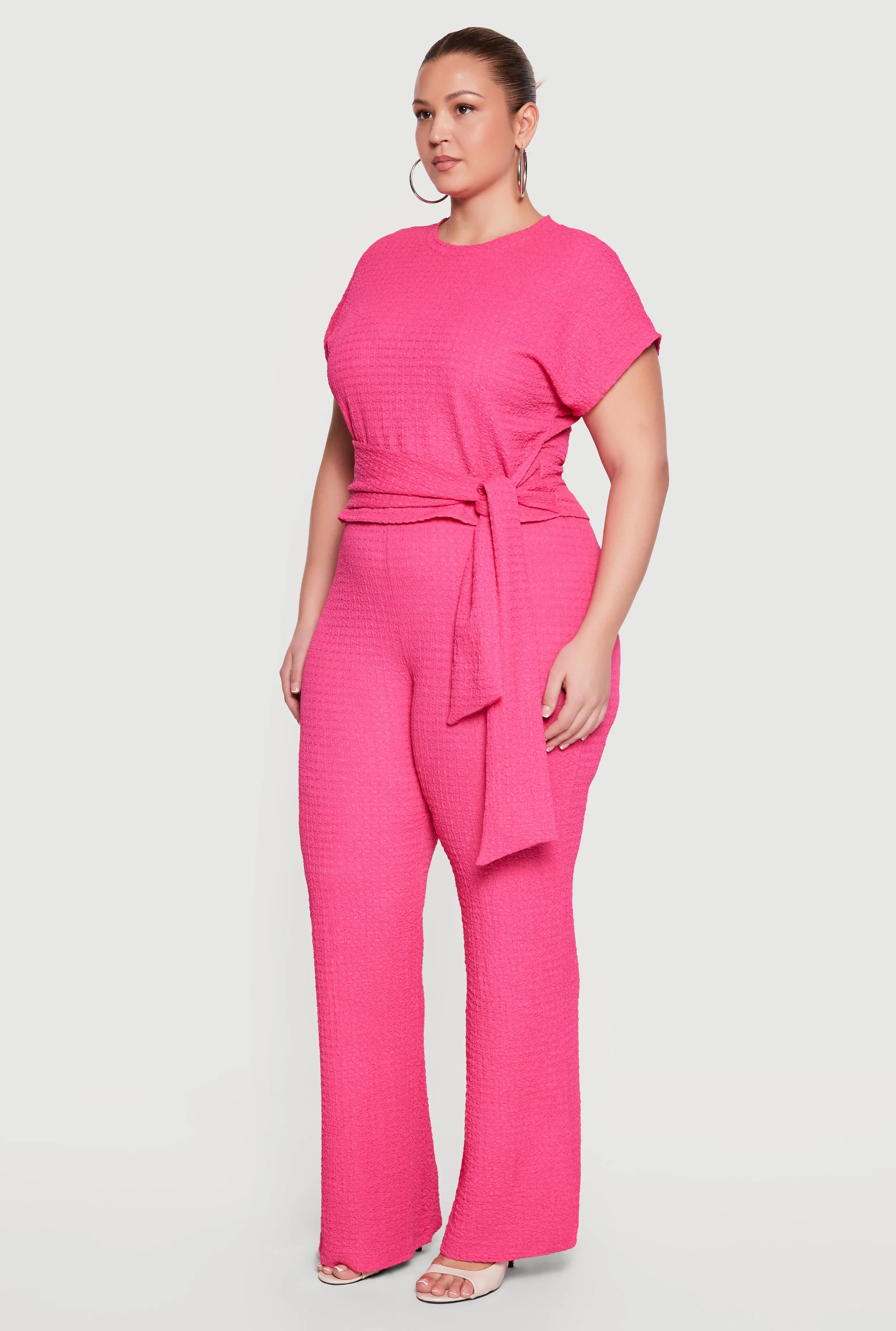 Plus Size Textured Knit Wide Leg Dress Pants sold by Rainbow product image thumbnail 2