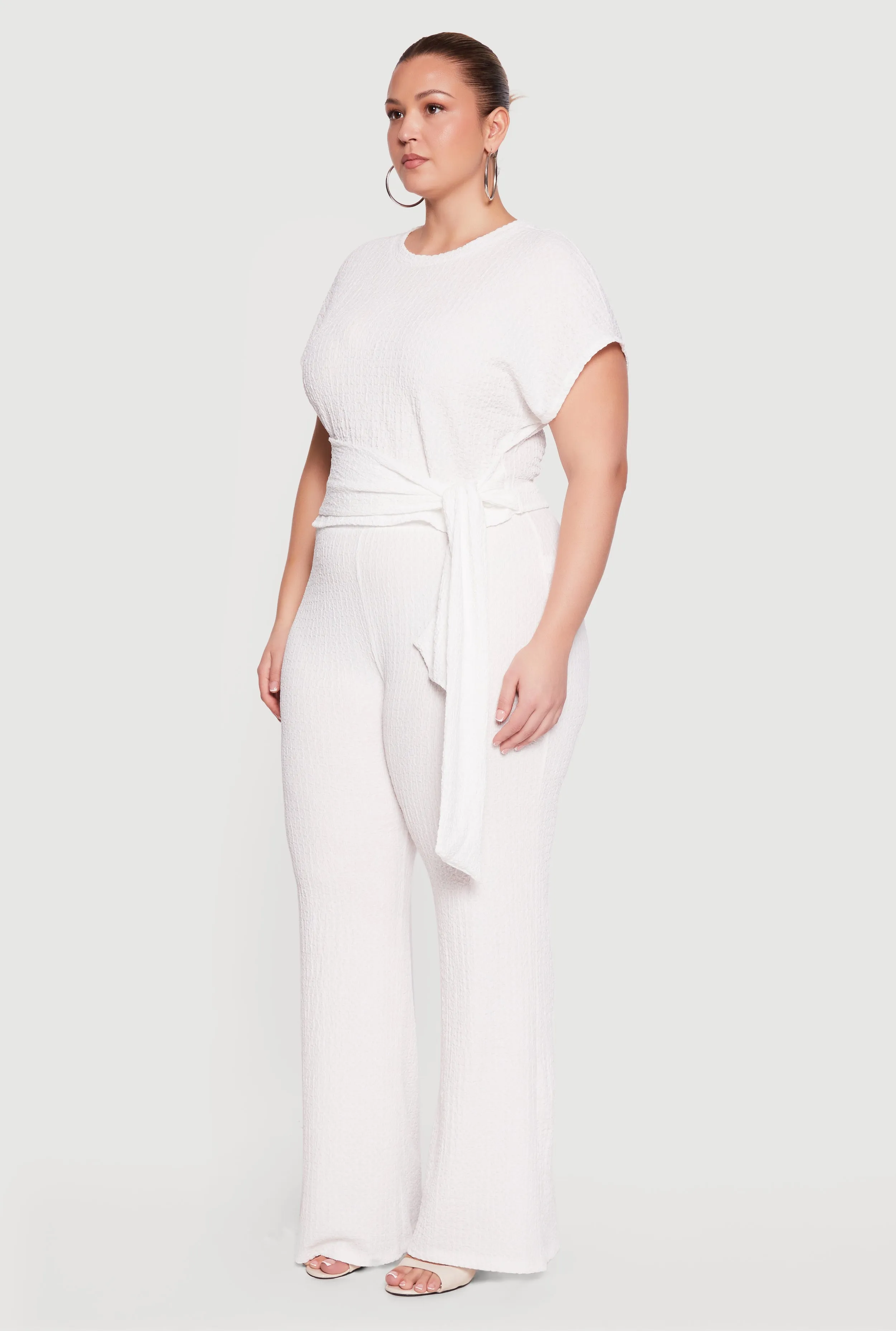 Plus Size Textured Knit Wide Leg Dress Pants sold by Rainbow product image thumbnail 2