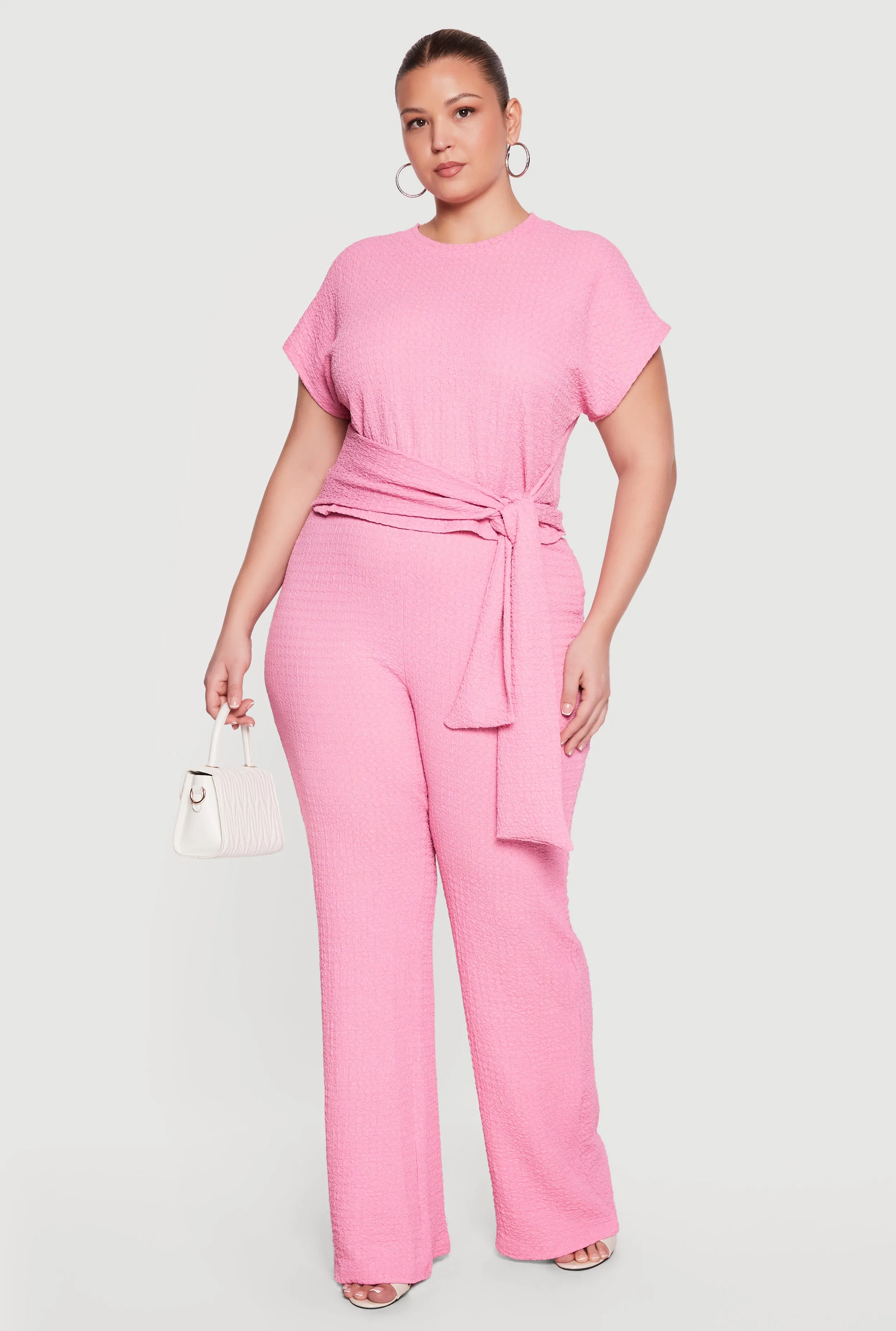 Plus Size Textured Knit Wide Leg Dress Pants sold by Rainbow