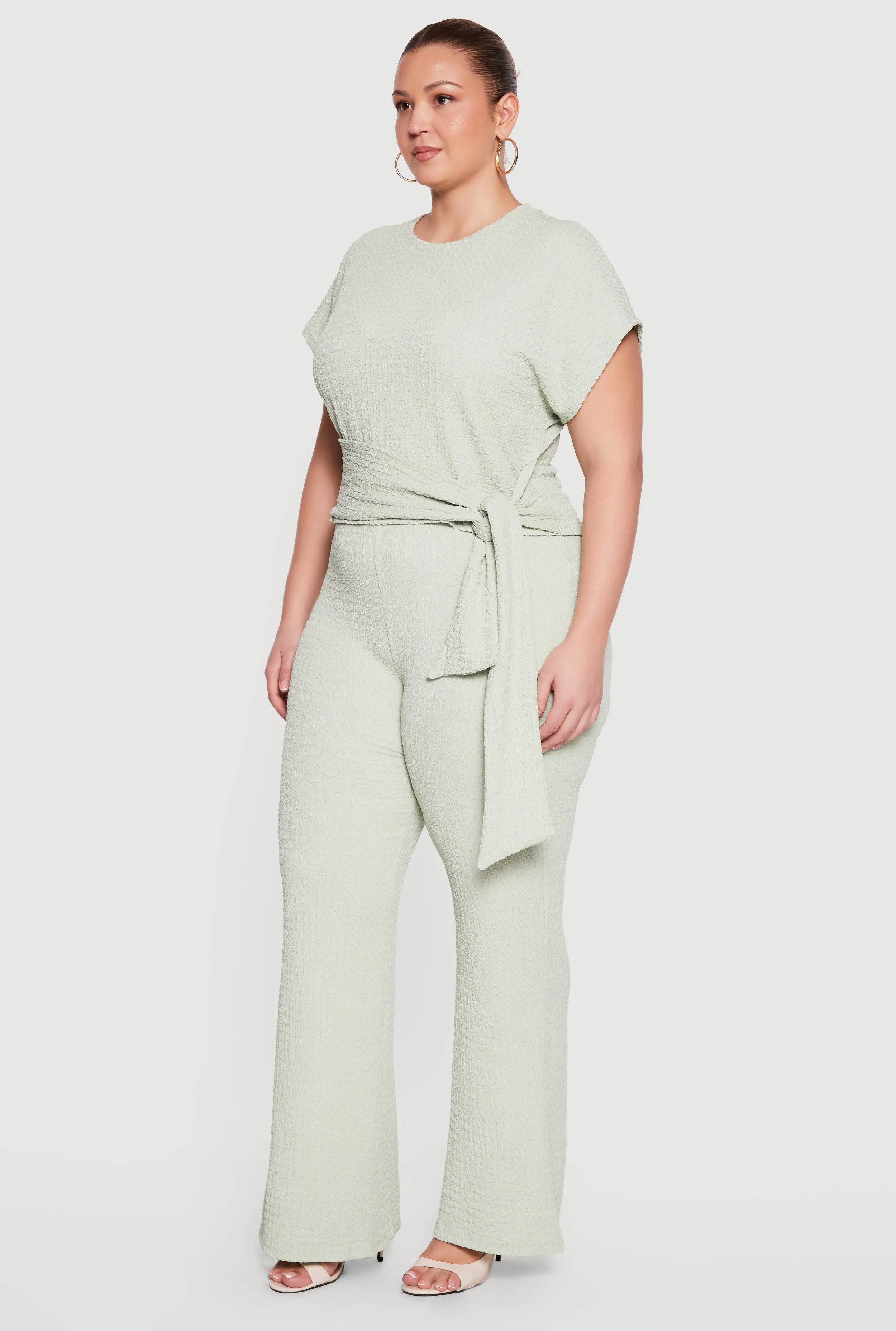 Plus Size Textured Knit Wide Leg Dress Pants sold by Rainbow product image thumbnail 2